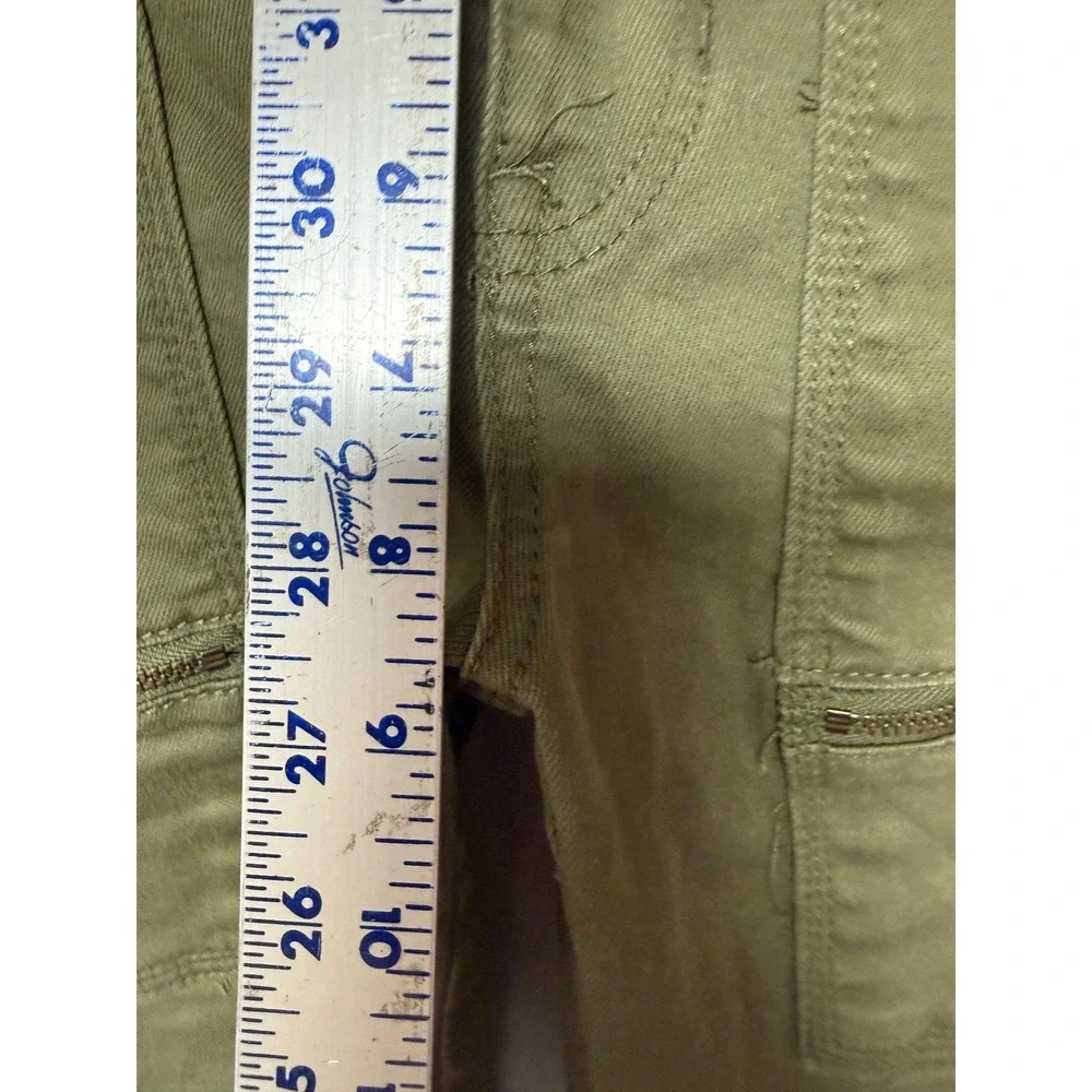 Joie Cargo Pants Women 2/26 Olive‎ Green Excellent Zip Pocket Skinny Utility